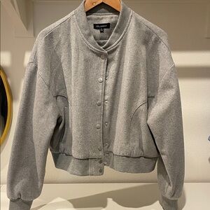 Blu Pepper Heather Gray Bomber Jacket